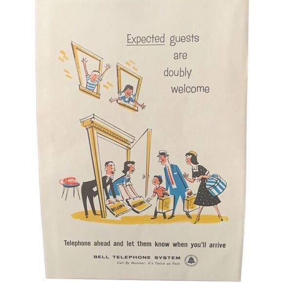 Vintage 1959 Bell Telephone Expected Guests Ad Advertisement